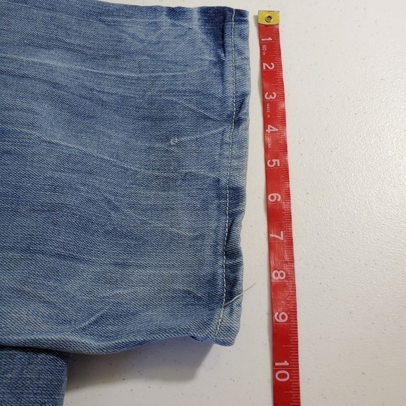 Straight Leg Relaxed Jeans Size 38 x 32 Distressed Cotton Denim Vintage - Picture 10 of 13